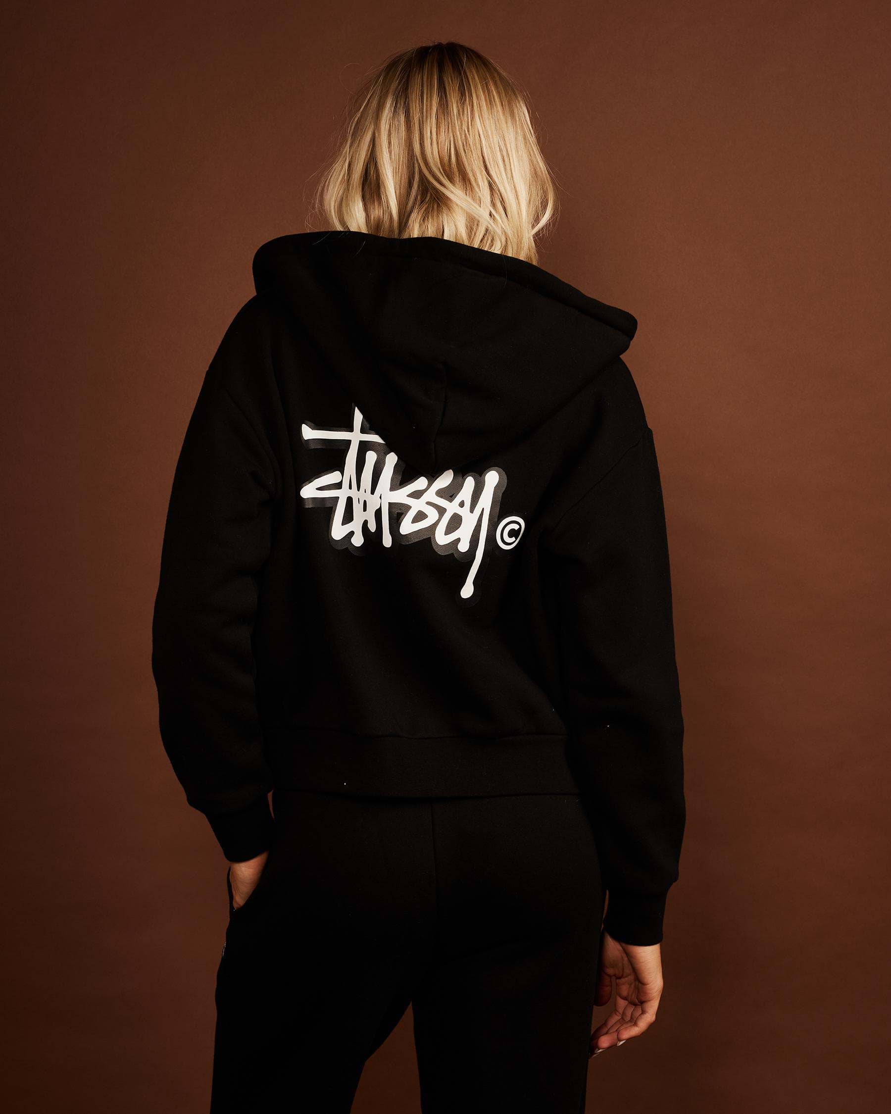 stussy black hoodie