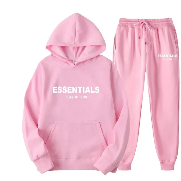 Pink Essentials Hoodie: Soft cotton blend in pastel pink, relaxed fit, perfect for casual outings or lounging at home.