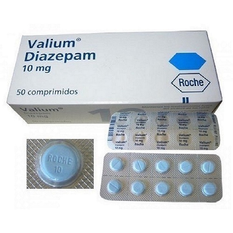 Valium (diazepam) tablets in a blister pack, used for managing anxiety, muscle spasms, and seizures. The medication helps calm the nervous system and relieve symptoms under medical supervision.