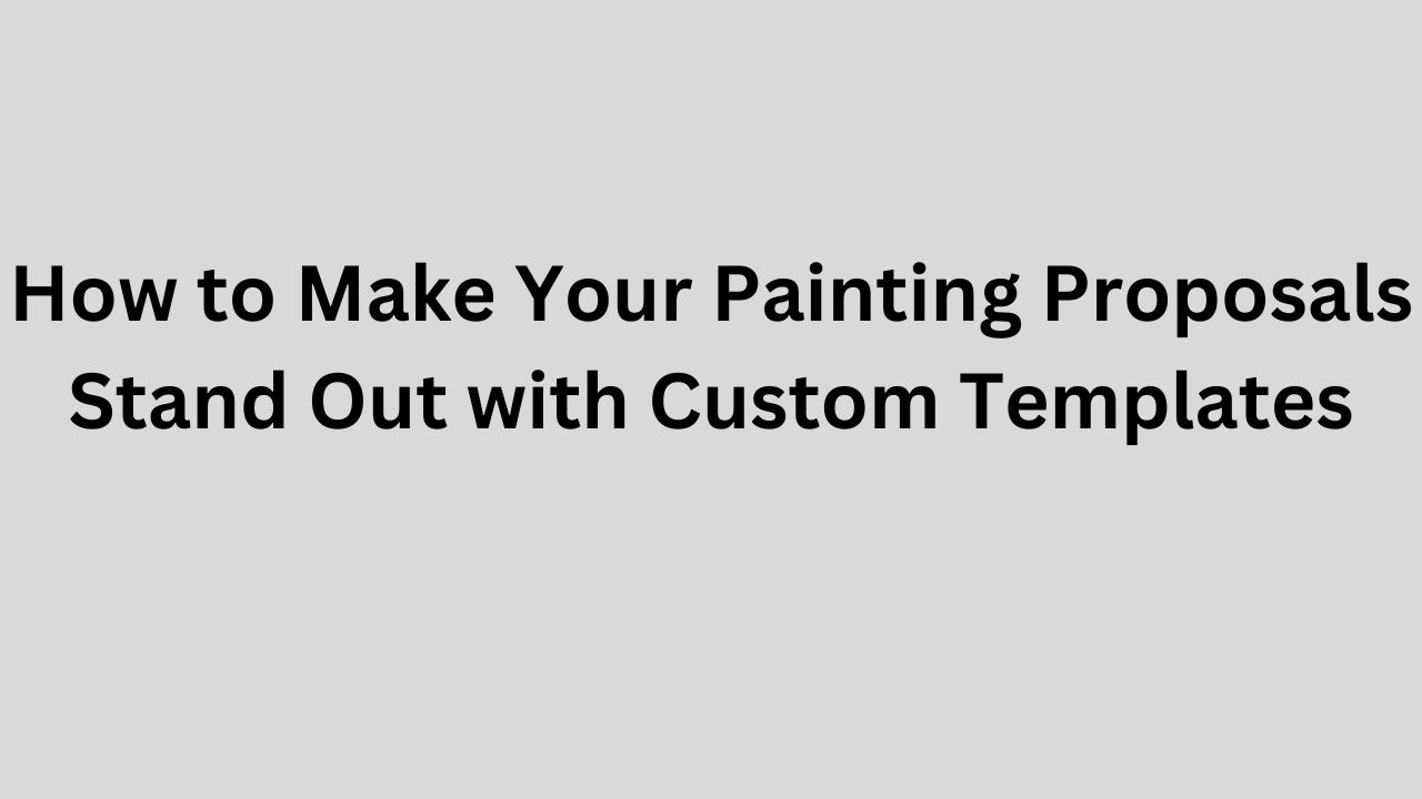 painting proposal template pdf