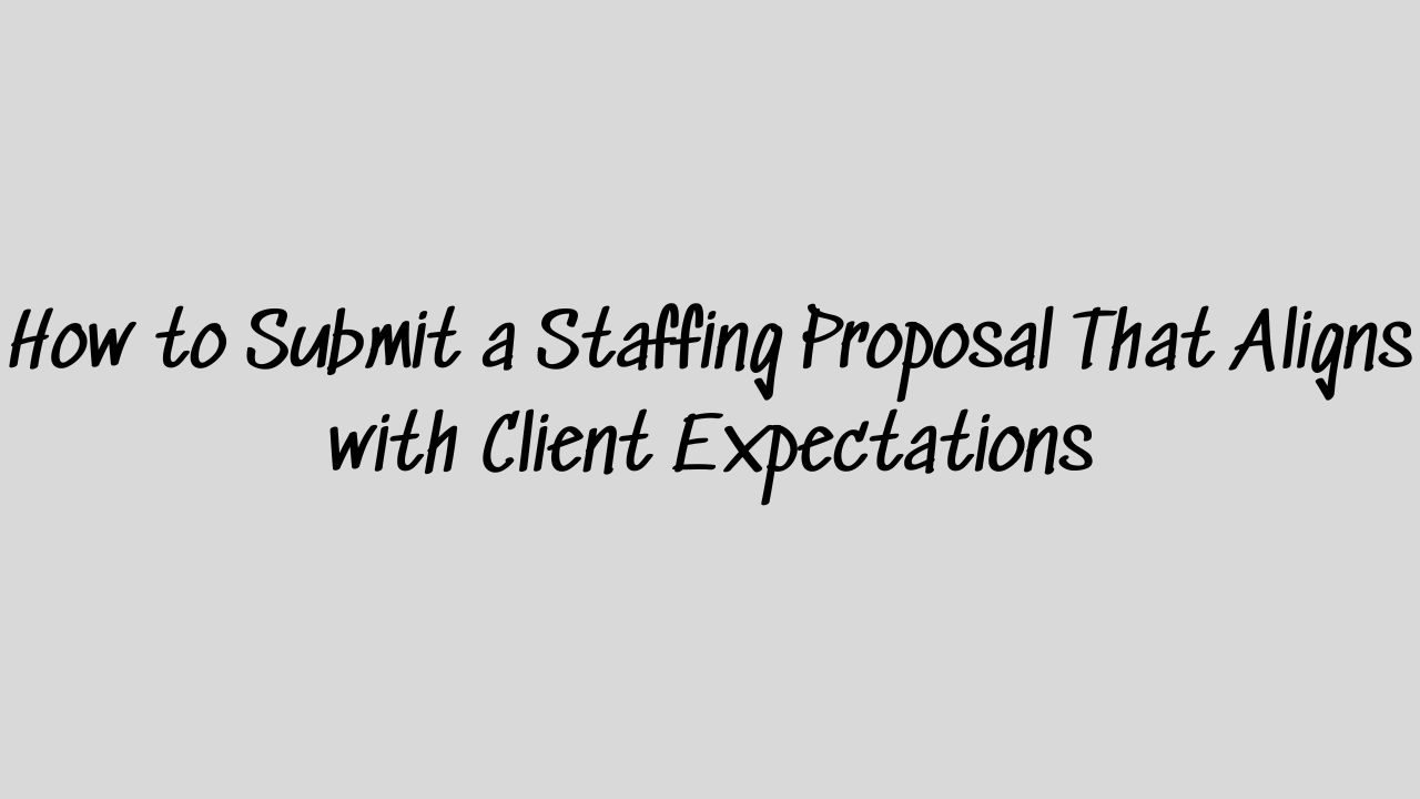 Staffing Agency Proposal Template