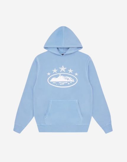 Corteiz 5 Starz Alcatraz Hoodie Baby Blue